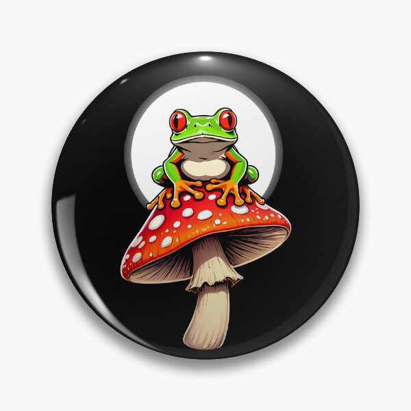 Item preview, Cottagecore Aesthetic Frog On Mushroom designed and sold by Funny Vintage Stickers And T-Shirts.