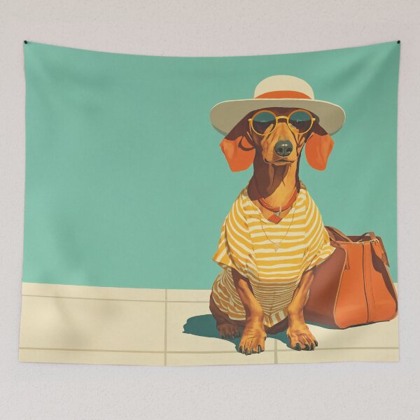 Item preview, Stylish Dachshund on Vacation designed and sold by junkydotcom.