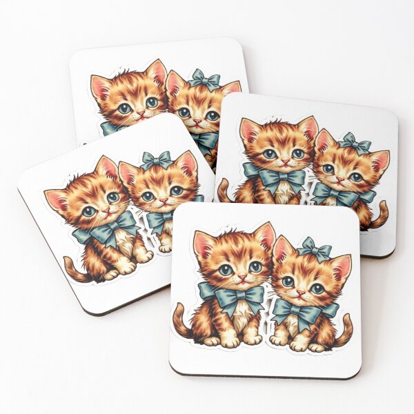 Item preview, Adorable Vintage Kittens Wearing Bows – Purr-fectly Charming Stickers designed and sold by SVenterprises.
