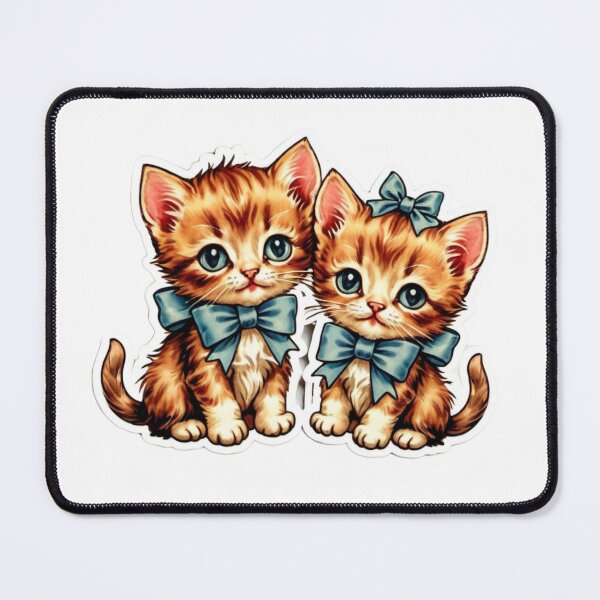 Item preview, Adorable Vintage Kittens Wearing Bows – Purr-fectly Charming Stickers designed and sold by SVenterprises.