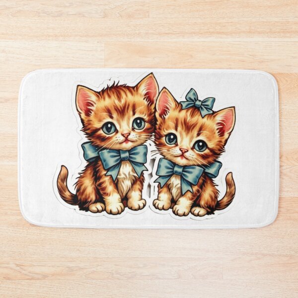 Item preview, Adorable Vintage Kittens Wearing Bows – Purr-fectly Charming Stickers designed and sold by SVenterprises.