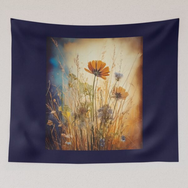 Item preview, Vintage Summer Wild Flowers designed and sold by Honey Myrtle Studio.
