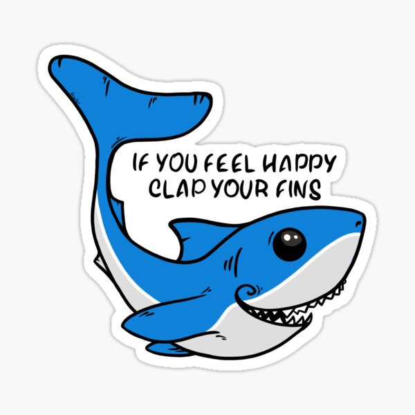 Happy Shark & Ocean Vibes Sticker