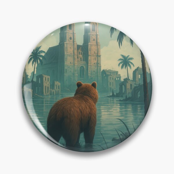 Item preview, THE FLOODLAND CHRONICLES - MUNICH - Frauenkirche I Post-Apocalyptic Travel Poster designed and sold by Earth Celebration Designs.