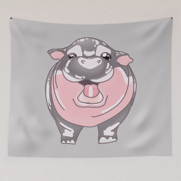 Item preview, Moo Deng Shine Pygmy Hippo (Grey) designed and sold by BLAAAAASK.