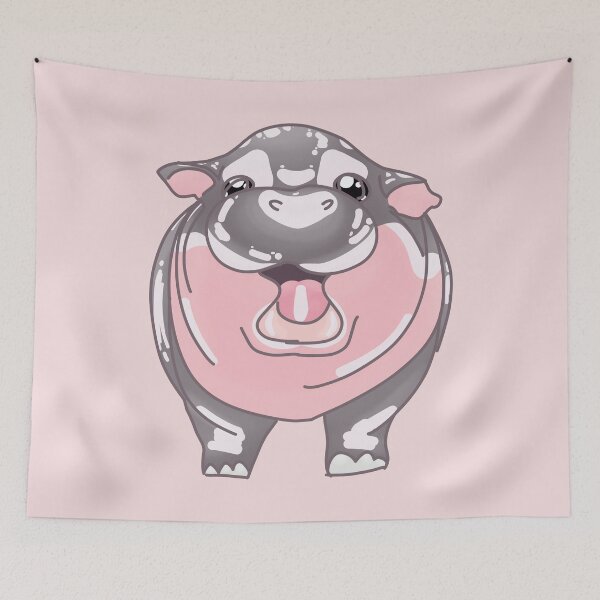 Item preview, Moo Deng Shine Pygmy Hippo (Pink) designed and sold by BLAAAAASK.