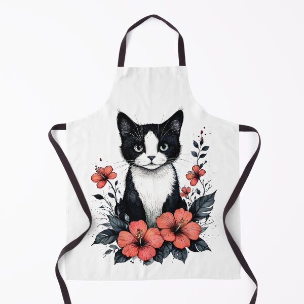 Item preview, Cat and Hibiscus Flowers designed and sold by mrhighsky.
