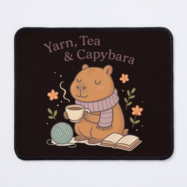 Item preview, Yarn, Tea & Capybara designed and sold by FrameFlow.