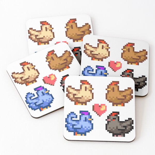 Item preview, Pixel Chickens StarDew- White background designed and sold by DrawOneThree.