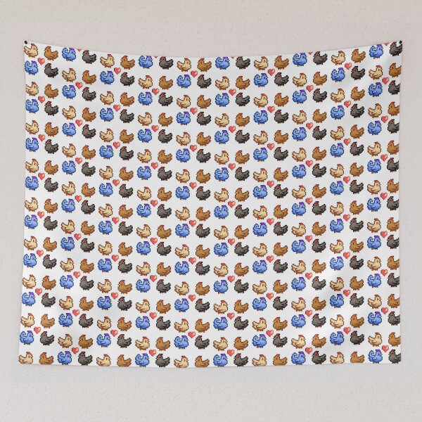 Item preview, Pixel Chickens StarDew- White background designed and sold by DrawOneThree.