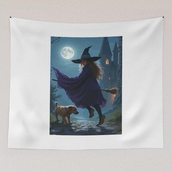 Item preview, A little witch and her dog venture into the dark. designed and sold by Whose-sweat.