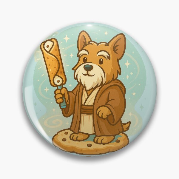 Aperçu de l'œuvre Cannoli Obi-Wan – Illustration amusante de jeu de mots sur la nourriture pour chien Jedi créée et vendue par Patternicity.