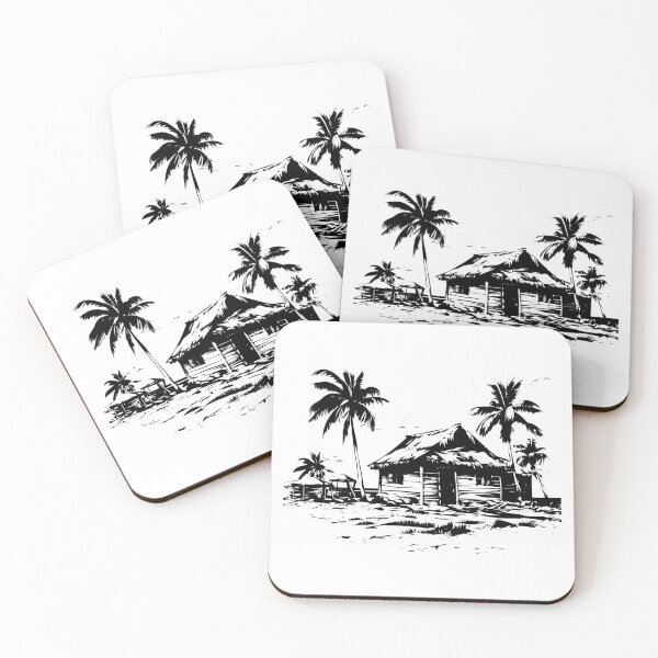 Item preview, Nipa Hut Bamboo House Bahay Kubo Tropical Beach Island designed and sold by inkoutninja.