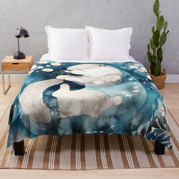 Item preview, River Bloom Dreams – Otter Floating in Floral Waters designed and sold by AshiraCreations.