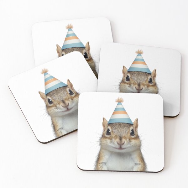 Item preview, Funny Chipmunk Wearing Birthday Party Hat designed and sold by LazyOwlStore.