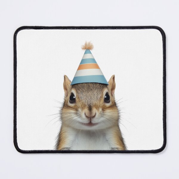 Item preview, Funny Chipmunk Wearing Birthday Party Hat designed and sold by LazyOwlStore.