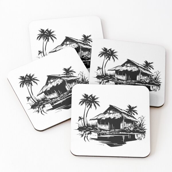 Item preview, Nipa Hut Bamboo House Bahay Kubo Tropical Beach Island designed and sold by inkoutninja.
