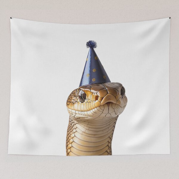 Item preview, Funny Snake Wearing Birthday Party Hat designed and sold by LazyOwlStore.