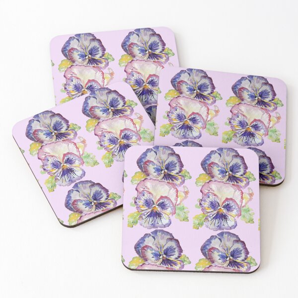 Item preview, Pansy Watercolor Purple Flower Pattern on Lilac Pink designed and sold by Sarah  Rajkotwala.