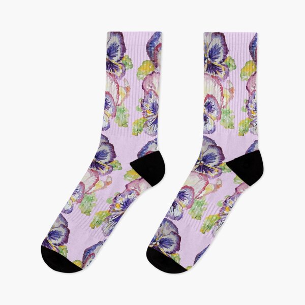 Item preview, Pansy Watercolor Purple Flower Pattern on Lilac Pink designed and sold by Sarah  Rajkotwala.