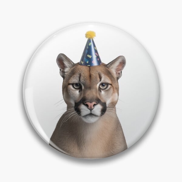 Item preview, Funny Cougar Wearing Birthday Party Hat designed and sold by LazyOwlStore.