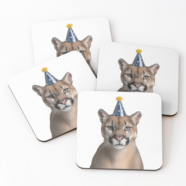 Item preview, Funny Cougar Wearing Birthday Party Hat designed and sold by LazyOwlStore.