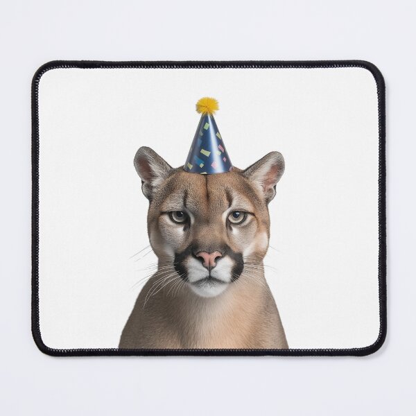 Item preview, Funny Cougar Wearing Birthday Party Hat designed and sold by LazyOwlStore.
