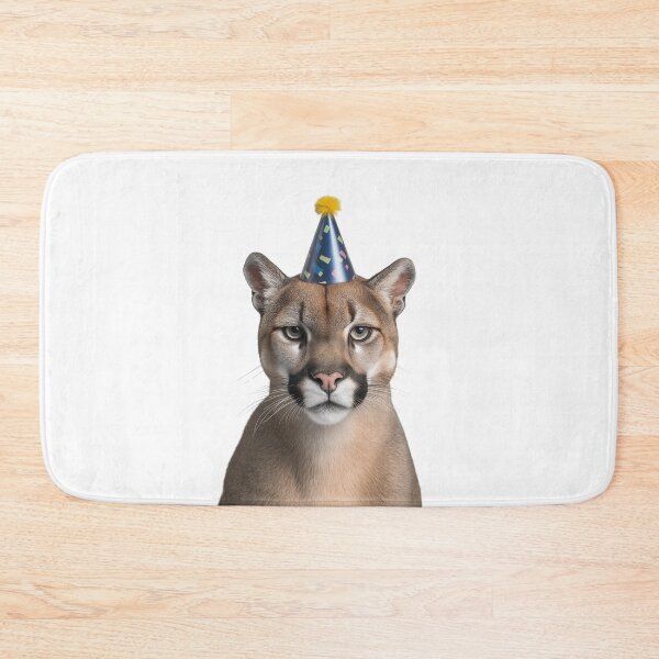 Item preview, Funny Cougar Wearing Birthday Party Hat designed and sold by LazyOwlStore.