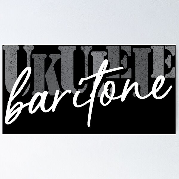 Item preview, Baritone Ukulele black and white designed and sold by UkeverseGifts.
