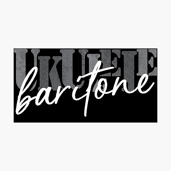Artikelvorschau, Baritone Ukulele black and white entworfen und verkauft von UkeverseGifts.