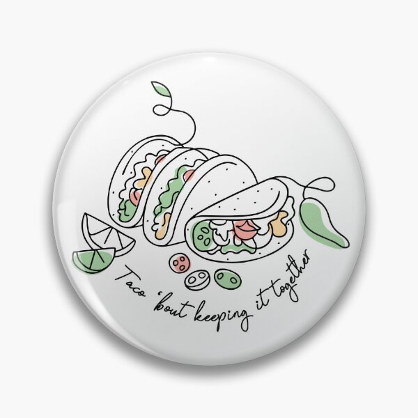 Item preview, Taco 'Bout Keeping It Together Line Drawing (Black) designed and sold by Oni Figments.