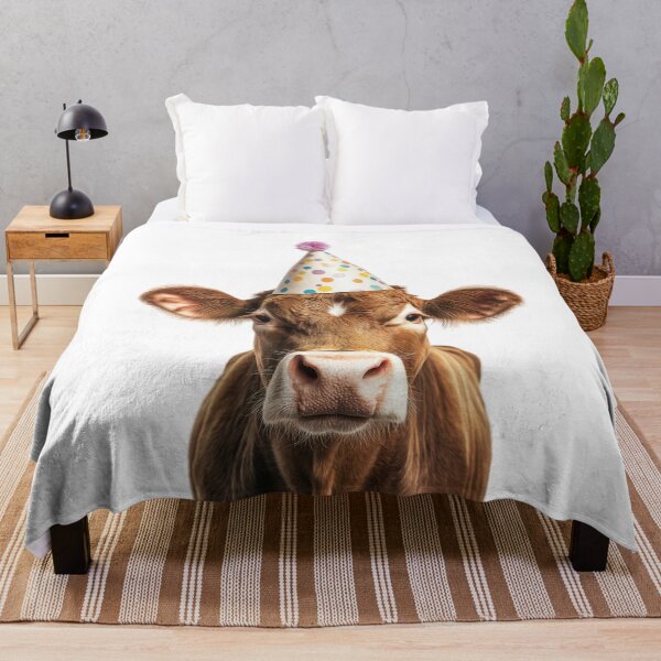 Item preview, Funny Cow Wearing Birthday Party Hat designed and sold by LazyOwlStore.