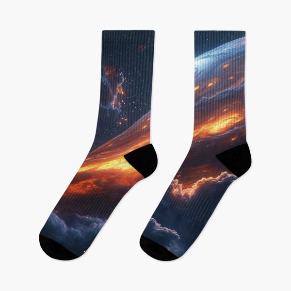 Item preview, Dramatic Planetary View: Intense Orange Light Over Dark Clouds designed and sold by lematworks.
