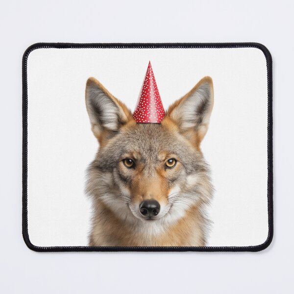 Item preview, Funny Coyote Wearing Birthday Party Hat designed and sold by LazyOwlStore.