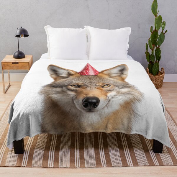 Item preview, Funny Coyote Wearing Birthday Party Hat designed and sold by LazyOwlStore.