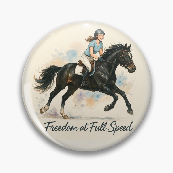 Item preview, Freedom at Full Speed - Watercolor Horse Riding Poster designed and sold by Taylor’sGrabBag.