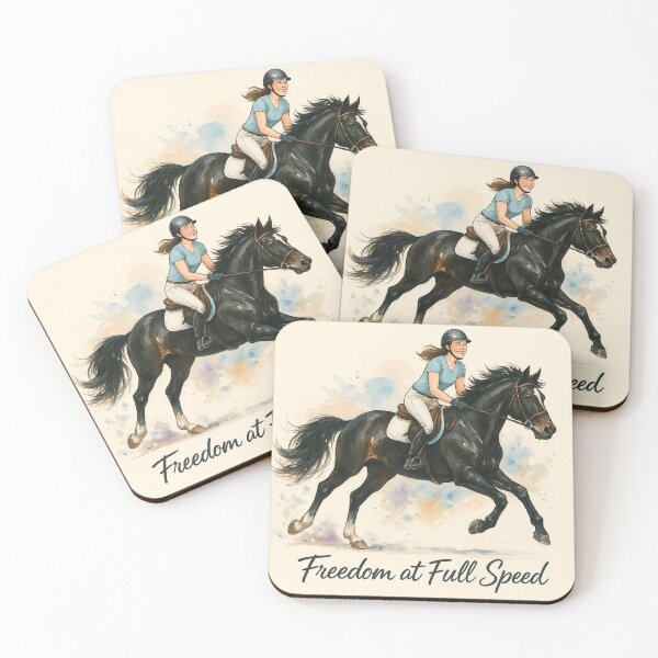 Item preview, Freedom at Full Speed - Watercolor Horse Riding Poster designed and sold by Taylor’sGrabBag.