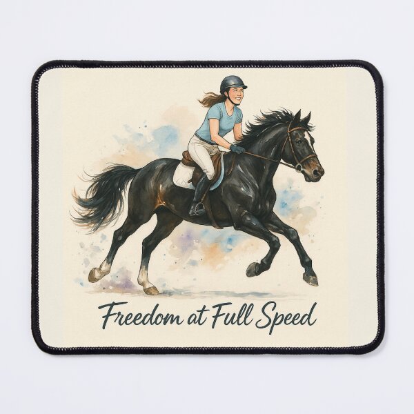 Item preview, Freedom at Full Speed - Watercolor Horse Riding Poster designed and sold by Taylor’sGrabBag.