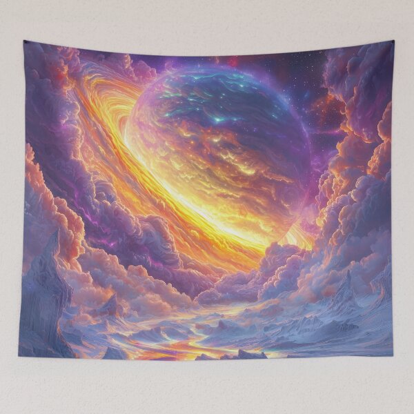 Item preview, Celestial Wonder: Pastel and Neon Cloudscape on a Distant Planet designed and sold by lematworks.