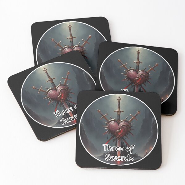 Item preview, Minor Arcana Tarot Cards Swords Suite - Heart Stabbed by Swords designed and sold by Pixel Waite.