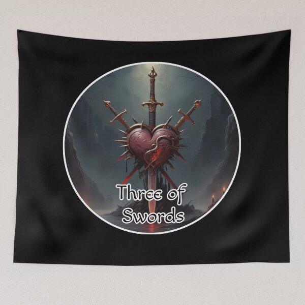 Item preview, Minor Arcana Tarot Cards Swords Suite - Heart Stabbed by Swords designed and sold by Pixel Waite.