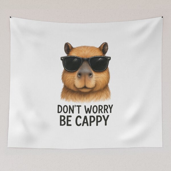Item preview, Funny  Don't Worry Be Cappy Kawaii Capybara Wear Sunglasses  designed and sold by thebest-2studio.