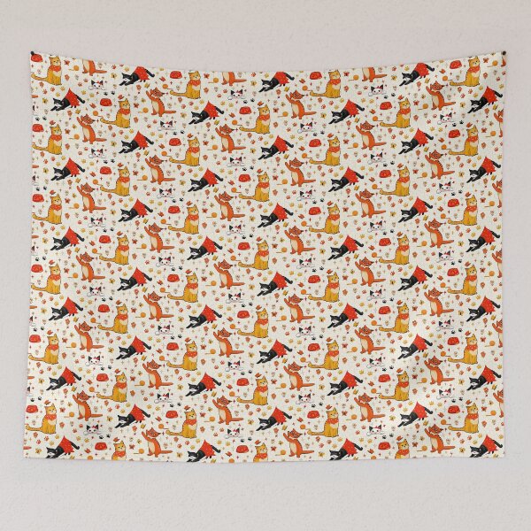 Item preview, Cute Cat Pattern Design – Cream Background designed and sold by magdalastudiodesign.