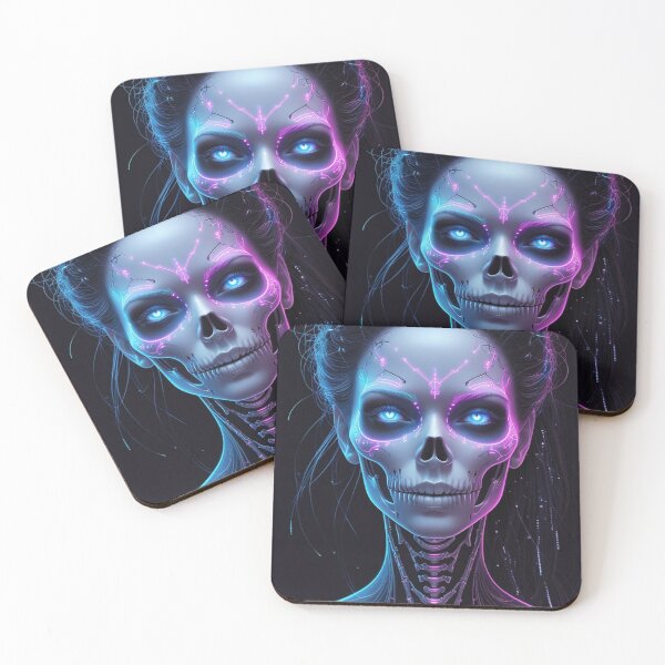 Item preview, "Cyber Catrina – Futuristic Day of the Dead Skull Art" designed and sold by Aitor700.