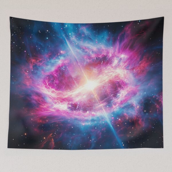 Item preview, Energetic Space Nebula: Radiant Pink Clouds and Blue Gas Streams designed and sold by lematworks.