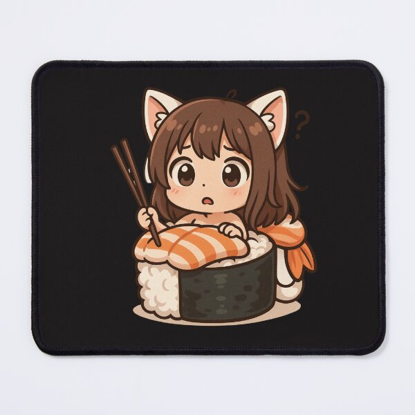 Item preview, Sushi Surprise - Cute Chibi Cat Girl in Sushi Roll designed and sold by ColorSplash123.
