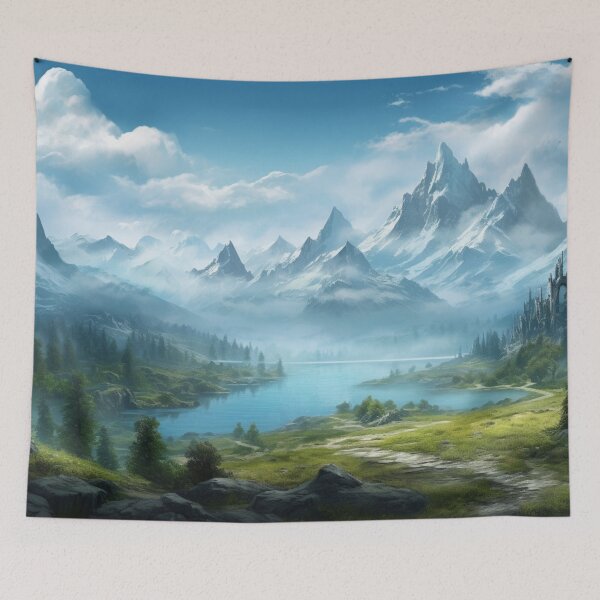Item preview, Dragon Mountains with Fog designed and sold by GrinGalore.