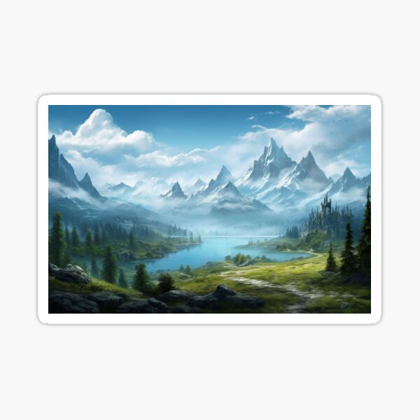 Item preview, Dragon Mountains with Fog designed and sold by GrinGalore.