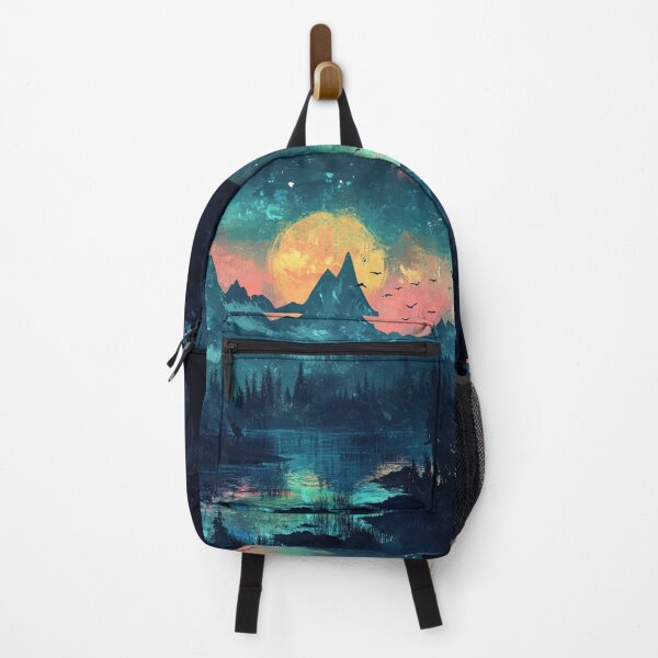 Item preview, Dragon Mountains At Night With Full Moon designed and sold by GrinGalore.