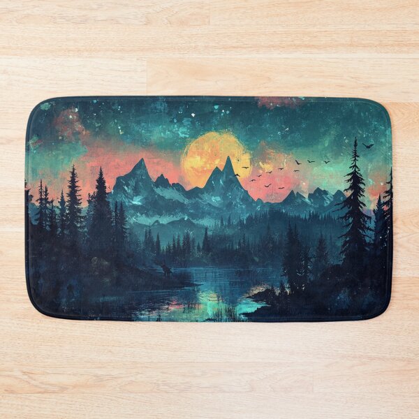 Item preview, Dragon Mountains At Night With Full Moon designed and sold by GrinGalore.